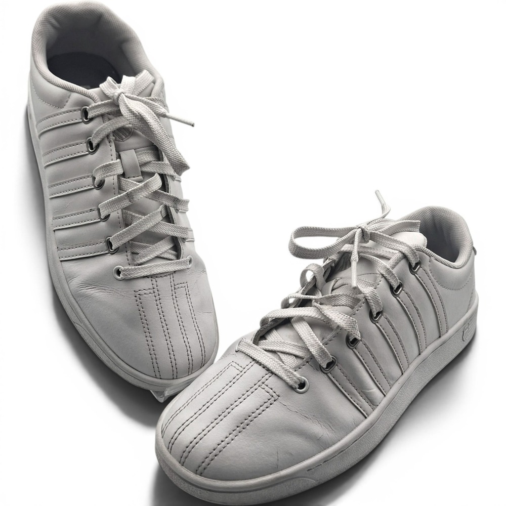 K-Swiss Classic VN Womens Size 8.5 White Leather Low Top Sneakers Memory Foam‎